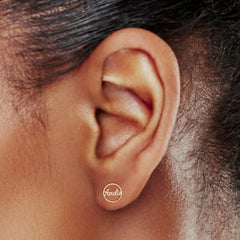 Women’s Fashion Simple Personalized Circle Name Earrings - 7