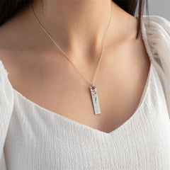 Women’s Name Birthday Flower Stone Necklace - 7