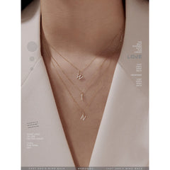 Your Name S925 Sterling Silver Plated 14K Gold 26 Letters Necklace Pendant Cute Mini Couple DIY Matching