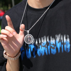 Zircon Color Photo Couple Necklace - Silver - 7