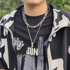 Zircon Splicing Combination Personalized Couple Necklace - 7