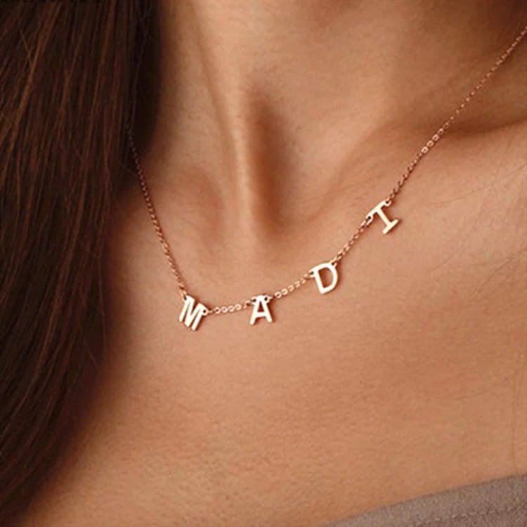 Personalized Gold Name Necklace 80cm for Fashionable Women