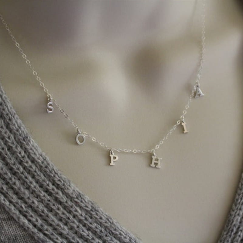 Personalized Rose Gold Name Pendant Necklace for Women