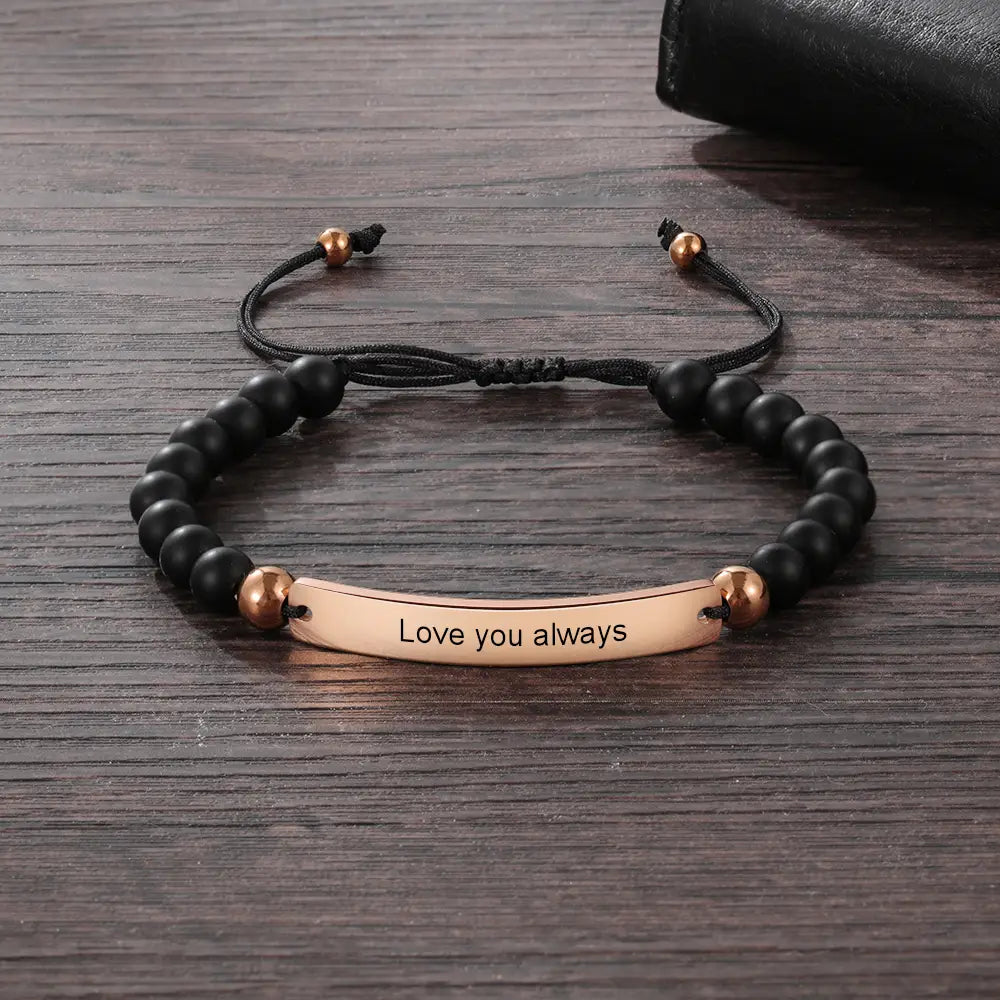 Personalisierte gravierte Bar-Armbänder für Ihn in stilvollen Farben