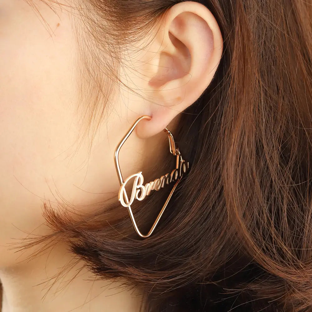 Brenda Gold Stainless Steel Irregular Square Earrings for Women