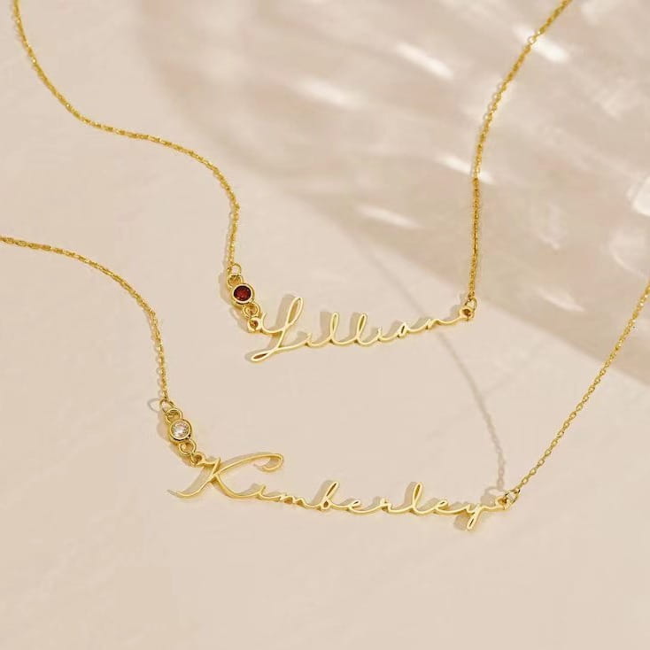 Personalized January Birthstone Stainless Steel Necklace