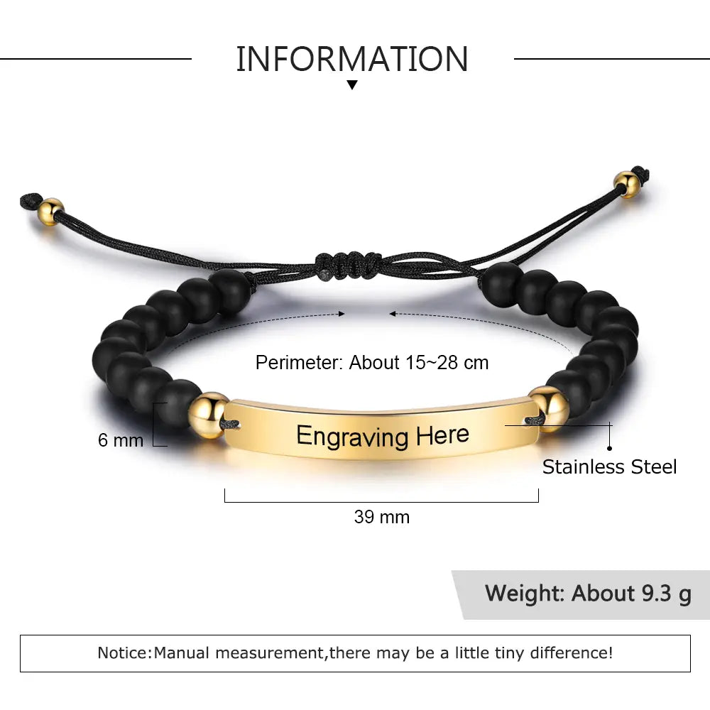 Personalisierte gravierte Bar-Armbänder für Ihn in stilvollen Farben