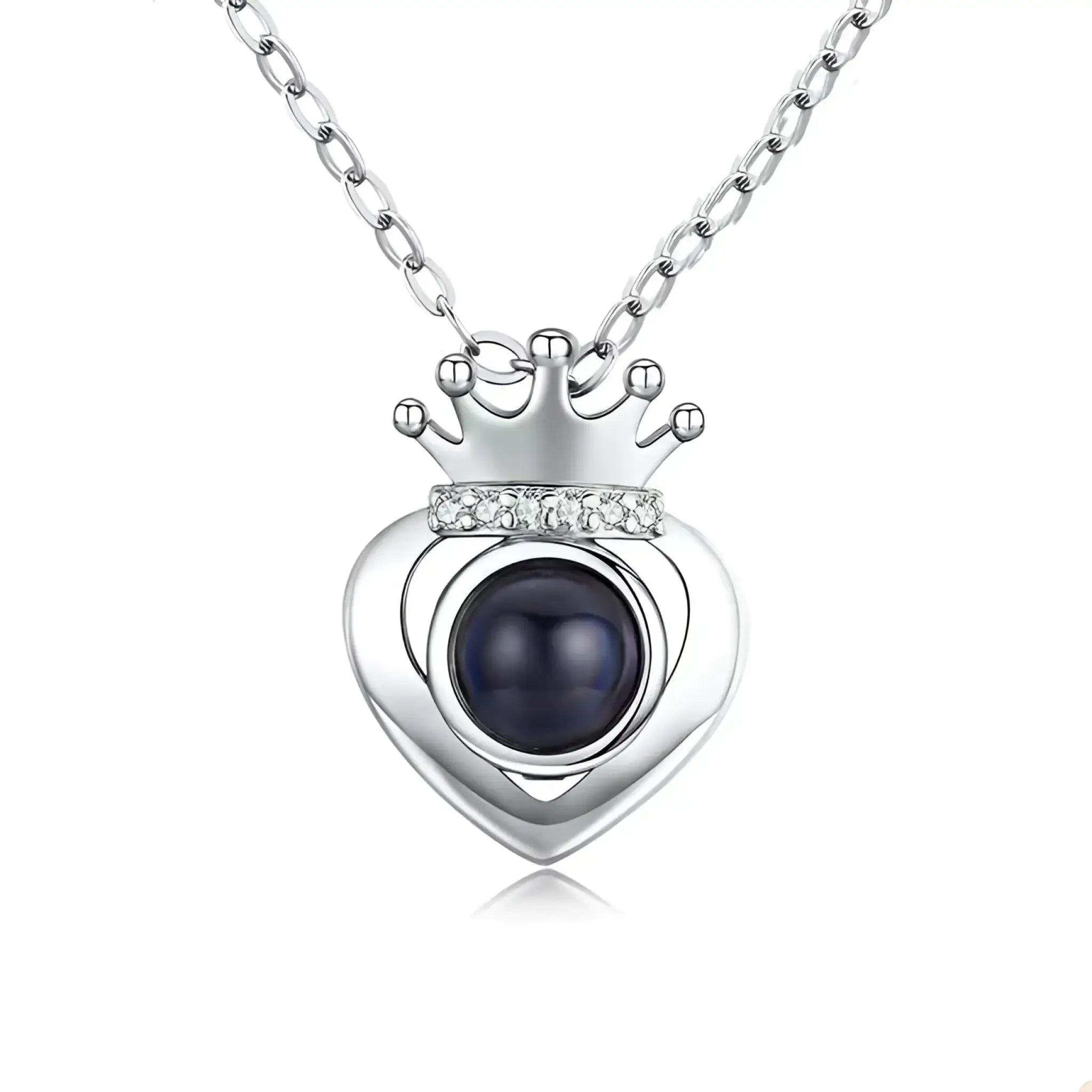 100 Languages Photo Engraving Pendant Collar Chain - 7