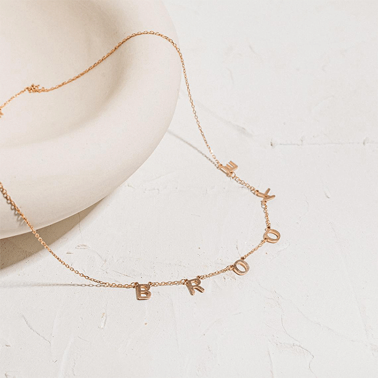 Personalized Name Necklace in Letters Gold for Women