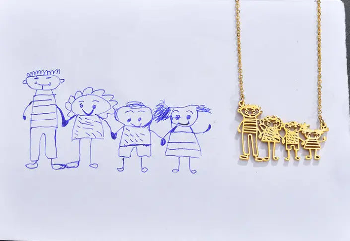 Rostige Stahl-Cartoon-Namenskette für Kinder – Lustiges Schmuckgeschenk
