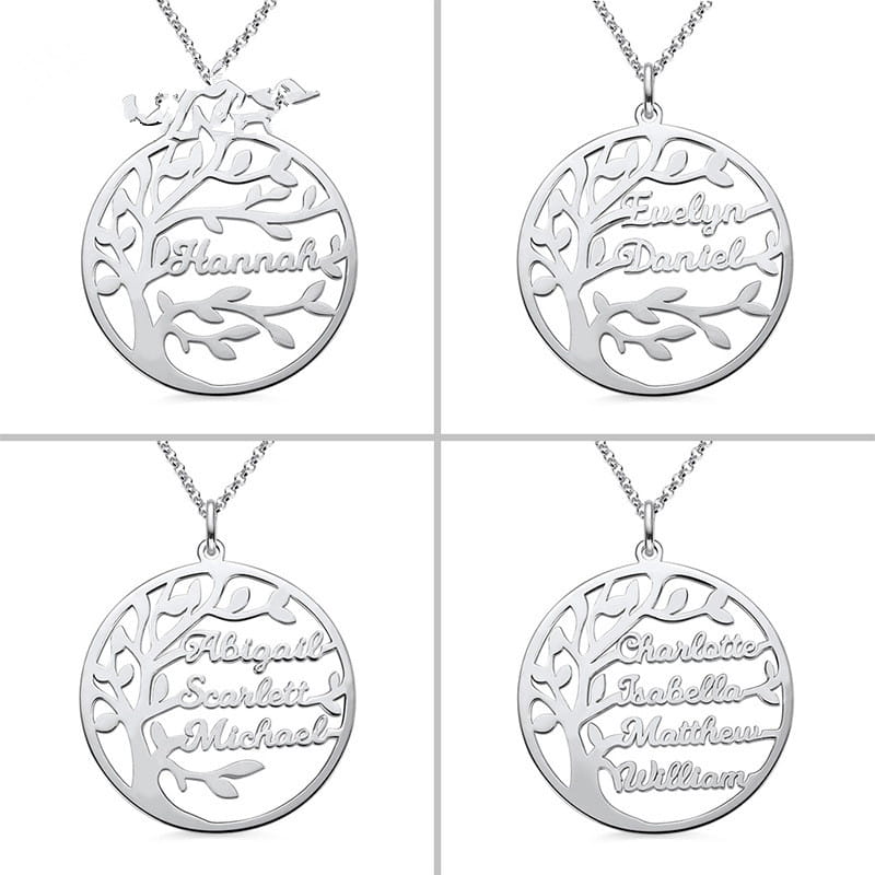 Personalisierte Halskette mit Lebensbaum aus Sterlingsilber für stilvollen Schmuck