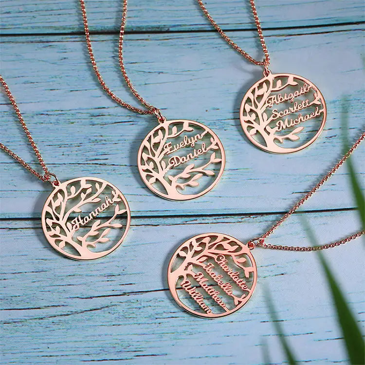 Personalisierte Halskette mit Lebensbaum aus Sterlingsilber für stilvollen Schmuck