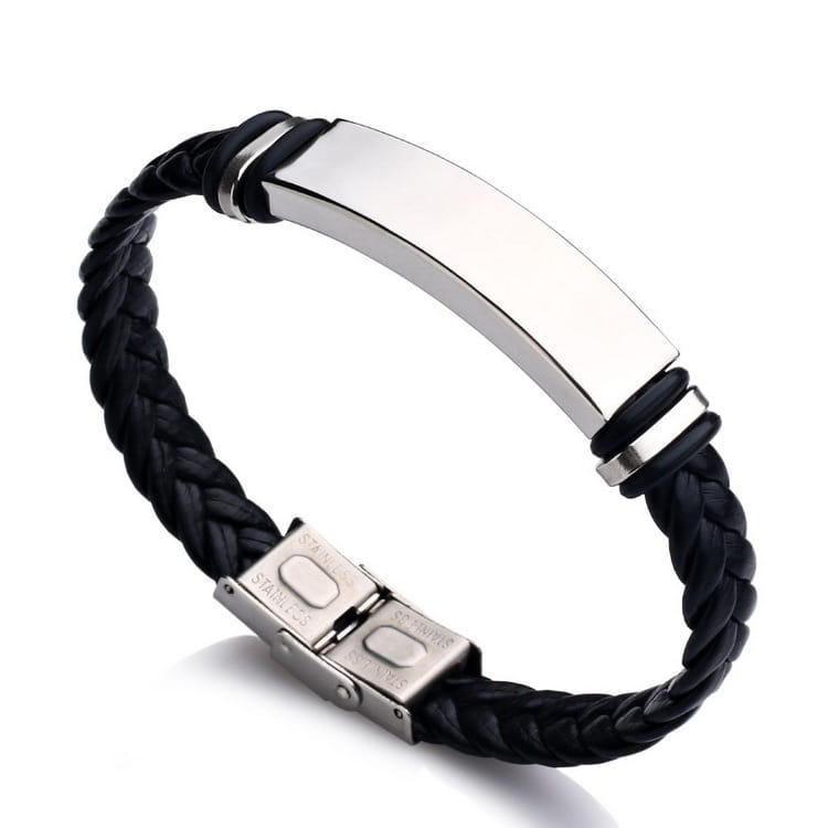 Personalized White PU Leather Bracelets for Couples and Individuals