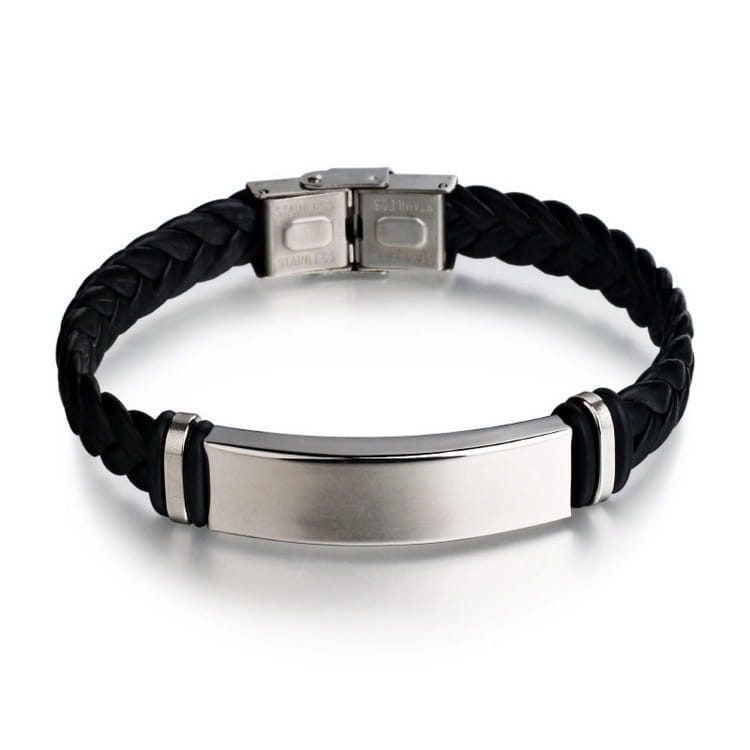 Personalized White PU Leather Bracelets for Couples and Individuals