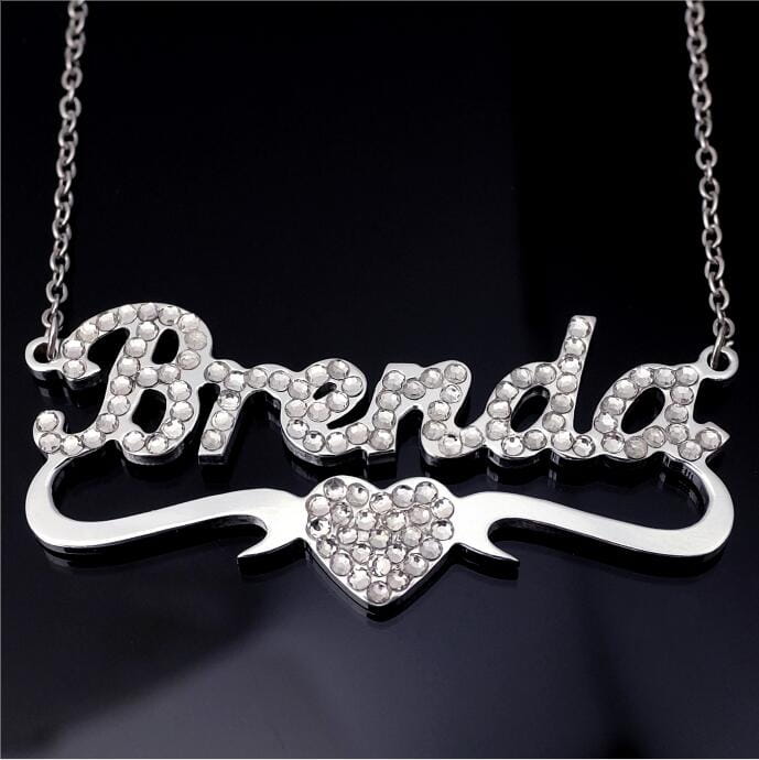 Custom Full Diamond Name Letter Necklace in Fashionable Style