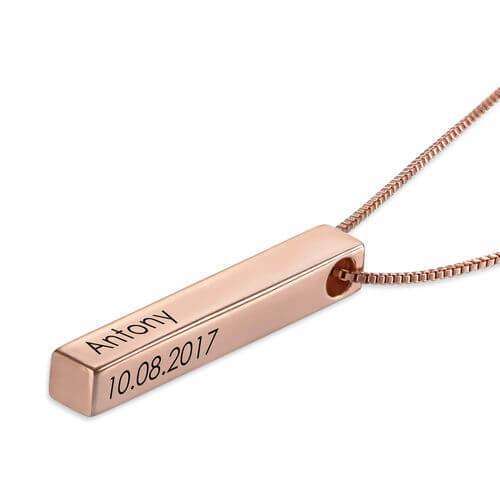 Stilvolle Halskette aus Roségold mit Kette aus Sterlingsilber für Paare und Armbänder.