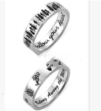 Personalized Rose Gold Hip Hop Name Ring in Silver Style