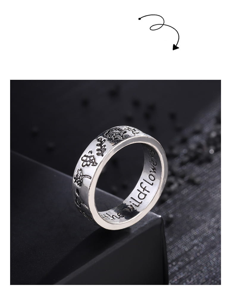 Personalized Rose Gold Hip Hop Name Ring in Silver Style