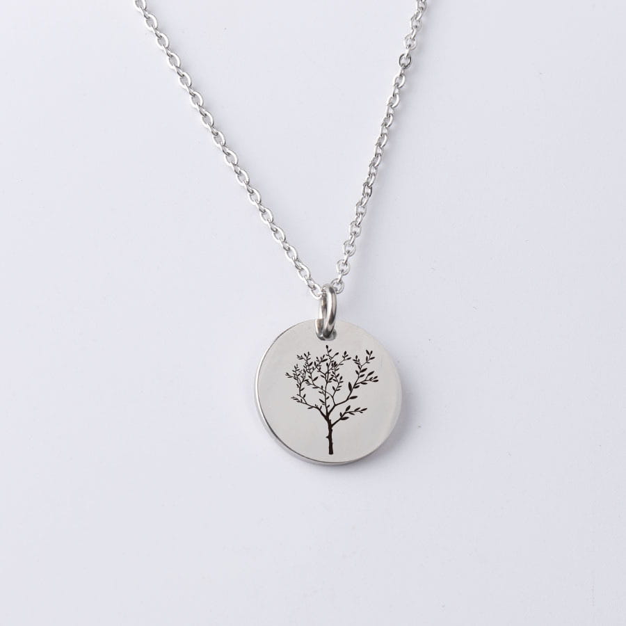 Personalized Simple Stainless Steel Pendant Necklace in Gold or Rose Gold