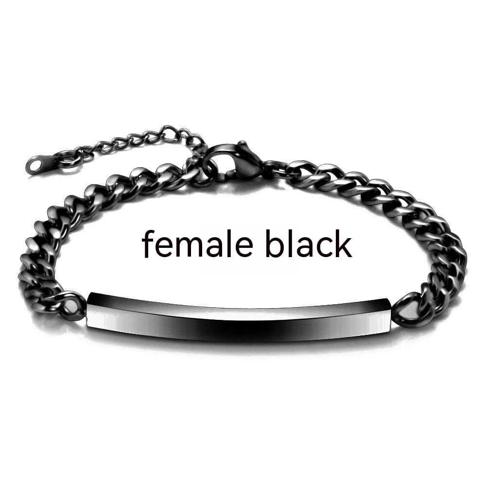Personalized Titanium Steel Bracelet with Engraved Slogans