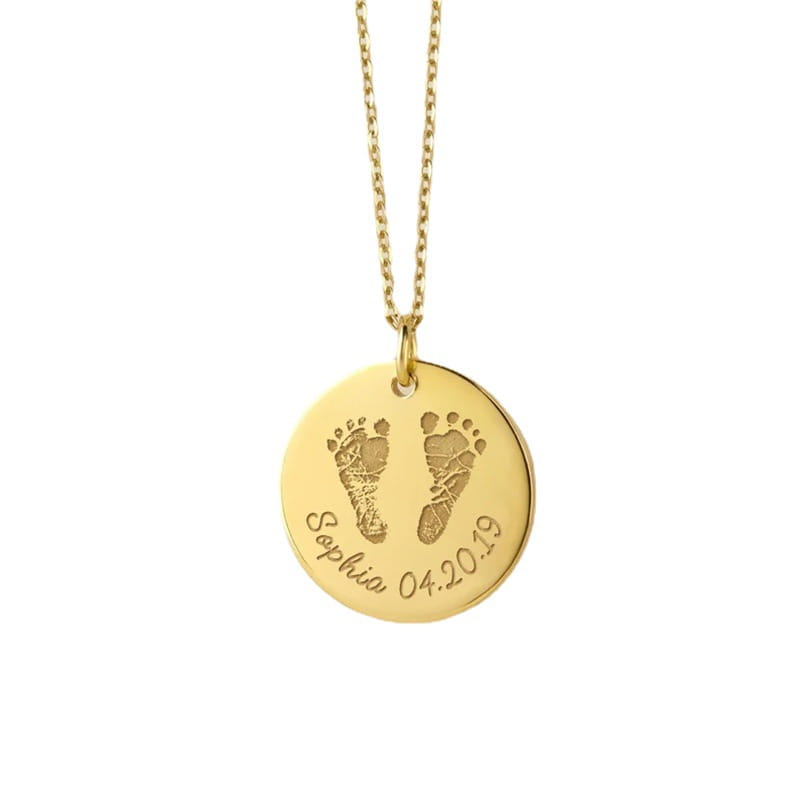 Baby Footprints Jewelry Necklace in Stainless Steel for Fashion Lovers