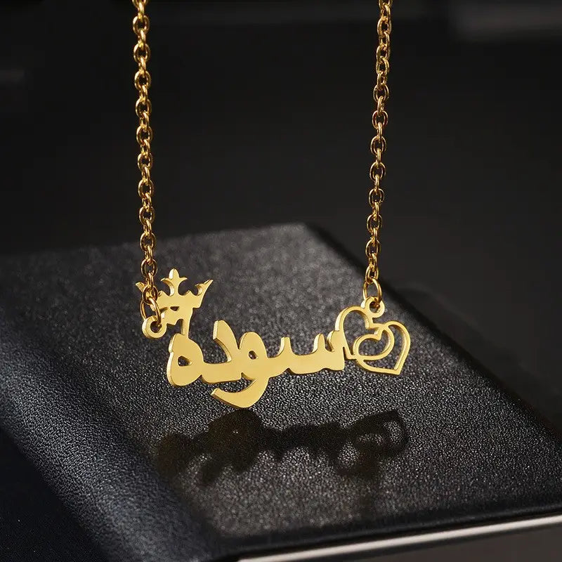 Stainless Steel DIY Arabic Name Necklace for Personal Style