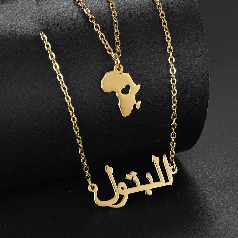 Stainless Steel DIY Arabic Name Necklace for Personal Style