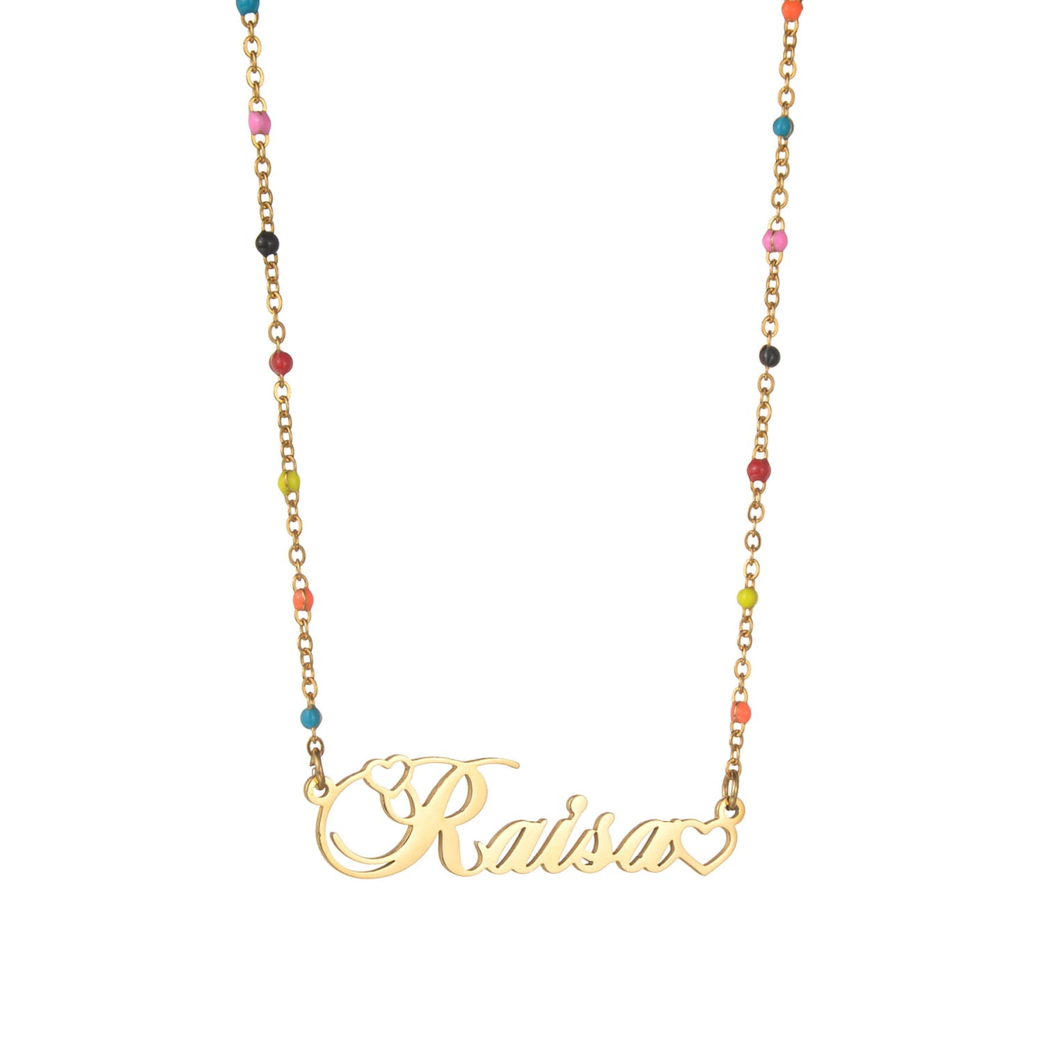 Drip Oil Flower Splice Necklace in Gold Stainless Steel