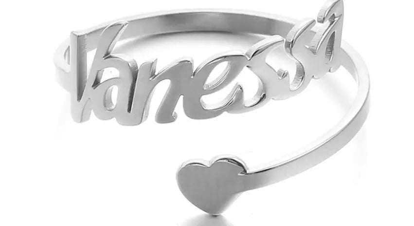 Customized Stainless Steel Name Ring Jewelry for Women
