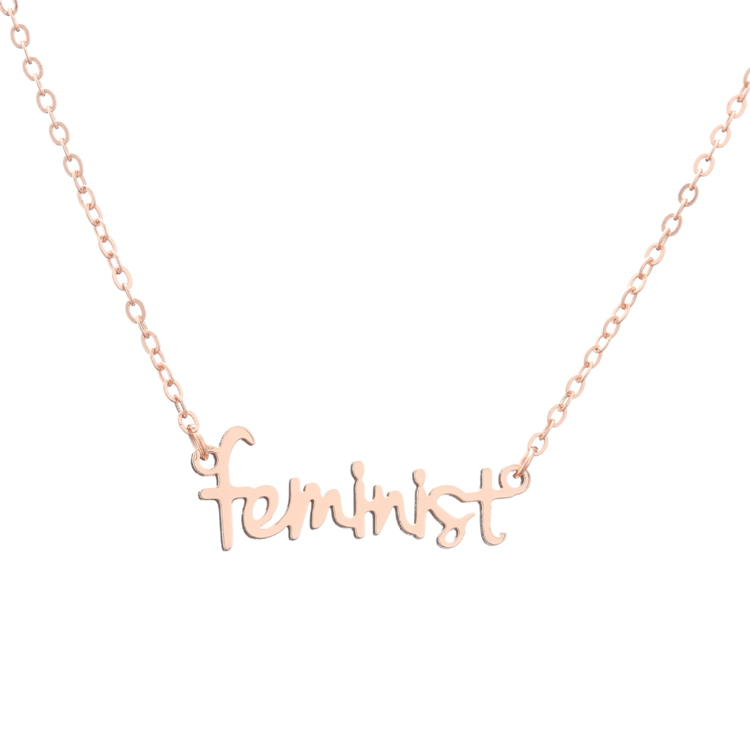 Feministische Schmuckkette aus goldenem Edelstahl für Frauen
