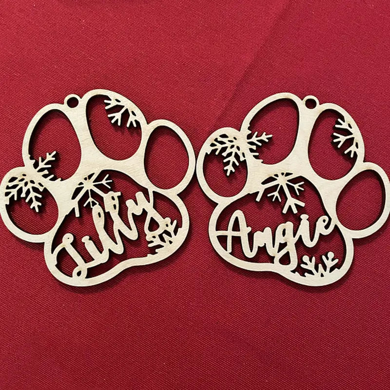 Personalized Dog Paw Christmas Decorations for Pet Lovers