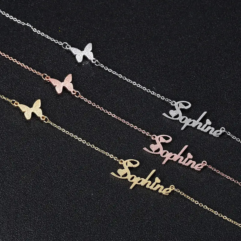 Stylish Stainless Steel Letter and Number Pendant Necklace for Women