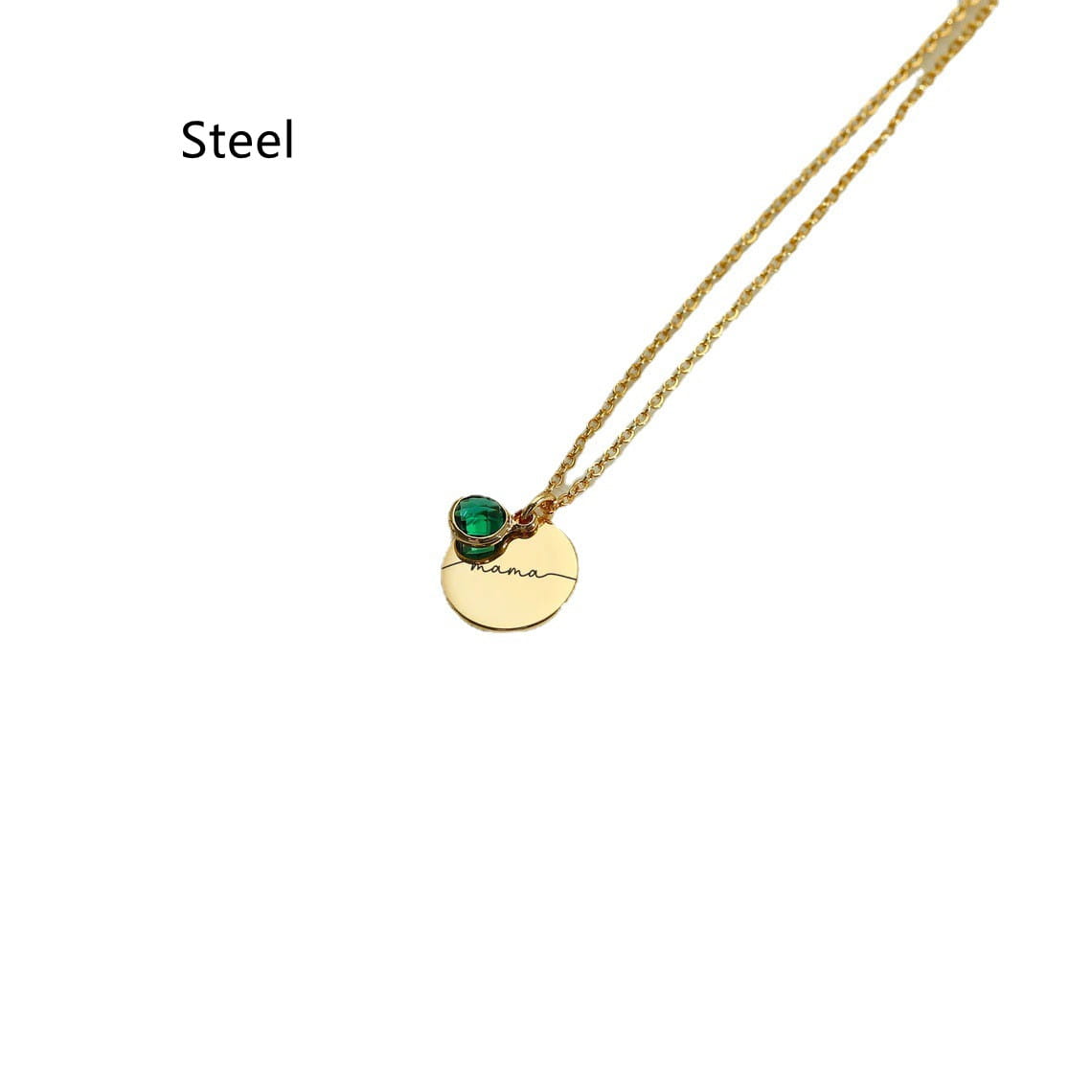 Personalized Laser Alphabet Pendant Necklace in Steel Rose Gold