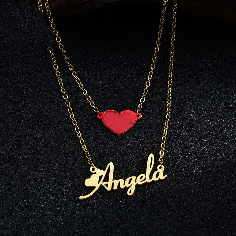 Gold Dripping Oil Name Necklace in Stainless Steel for Everyone