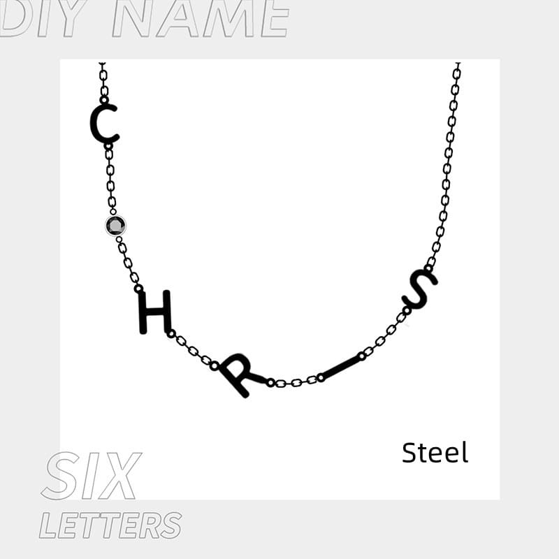 Personalized Stainless Steel Alphabet Name Necklace in Gold