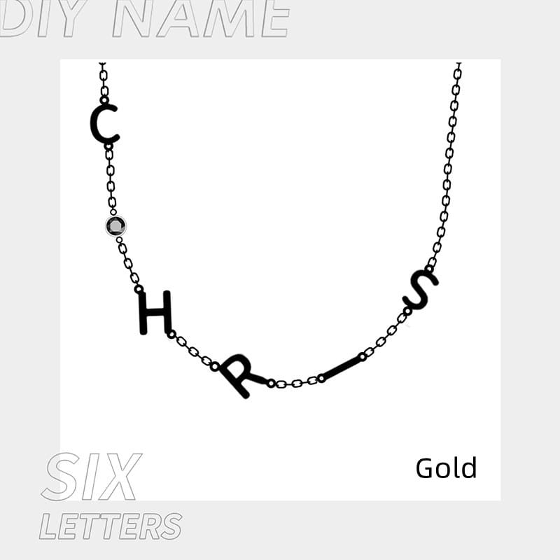 Personalized Stainless Steel Alphabet Name Necklace in Gold