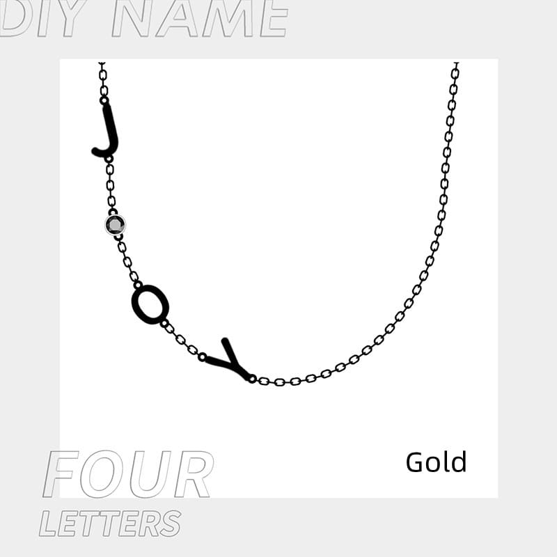 Personalized Stainless Steel Alphabet Name Necklace in Gold