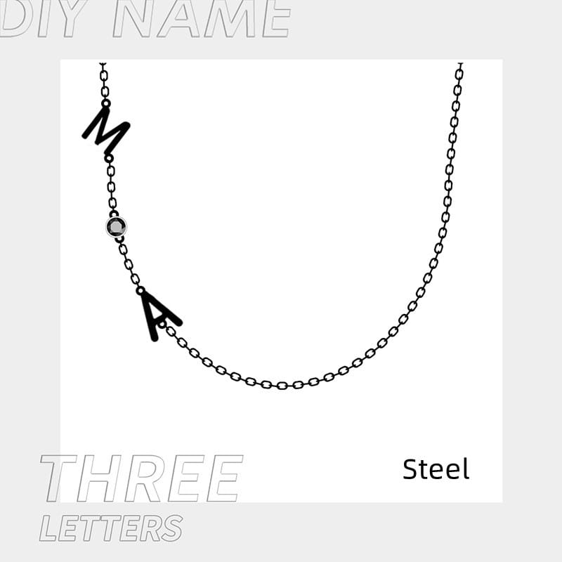 Personalized Stainless Steel Alphabet Name Necklace in Gold