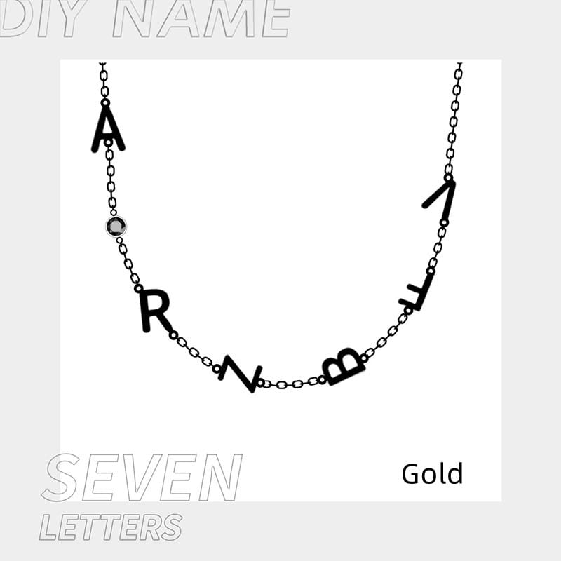 Personalized Stainless Steel Alphabet Name Necklace in Gold