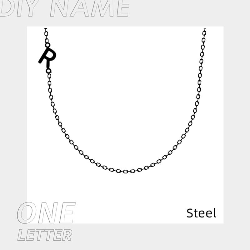 Personalized Stainless Steel Alphabet Name Necklace in Gold