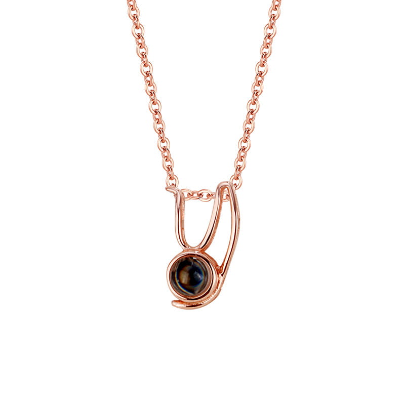 Personalized Gold Alphabet Projection Necklace for Men and Women