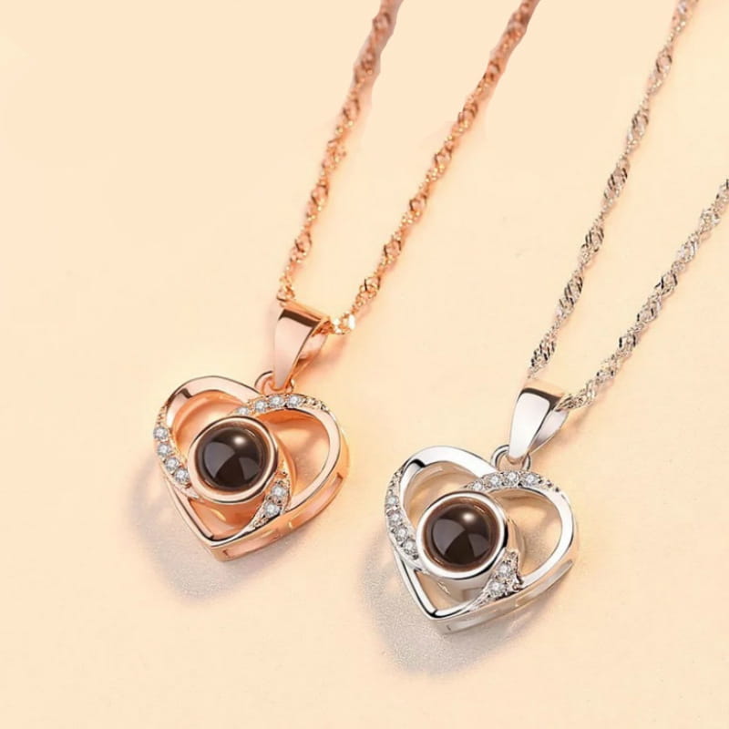Romantic Colorful Photo Projection Necklace in S925 Silver