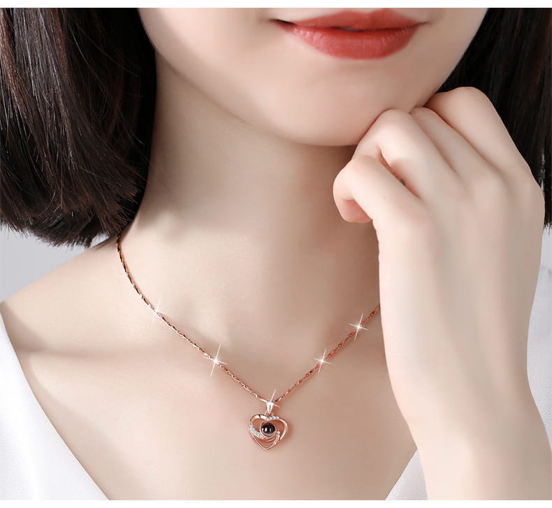 Romantic Colorful Photo Projection Necklace in S925 Silver
