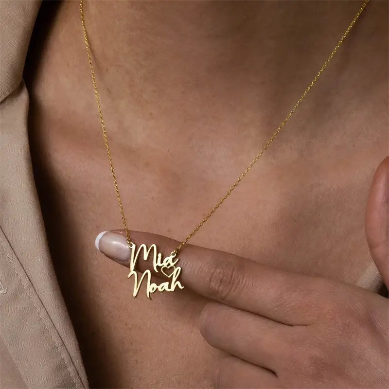 DIY Double Name Letter Stainless Steel Necklace for Fashion Lovers