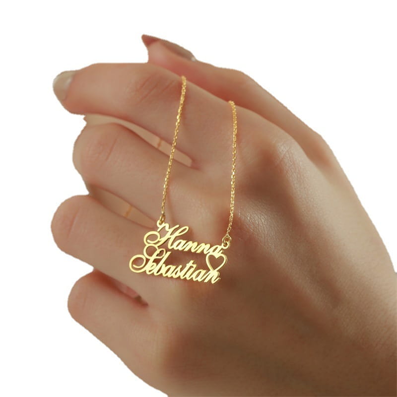 DIY Double Name Letter Stainless Steel Necklace for Fashion Lovers