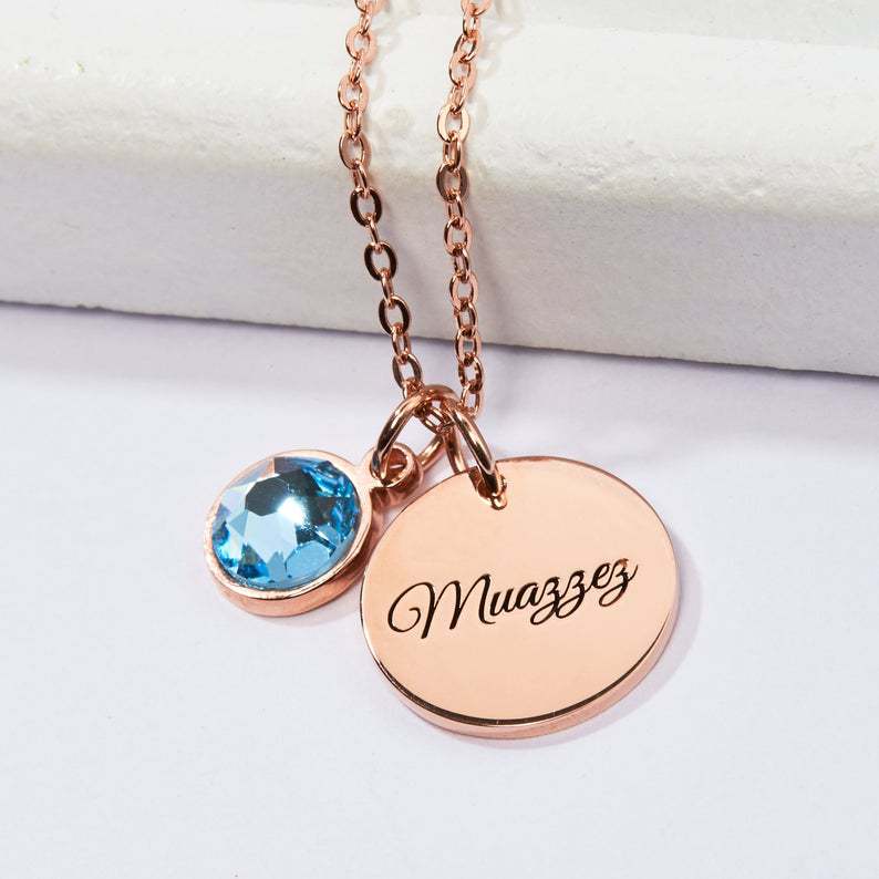 Personalized Birthstone Pendant Necklace for Women