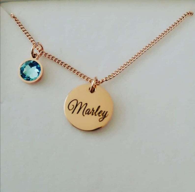 Personalized Birthstone Pendant Necklace for Women