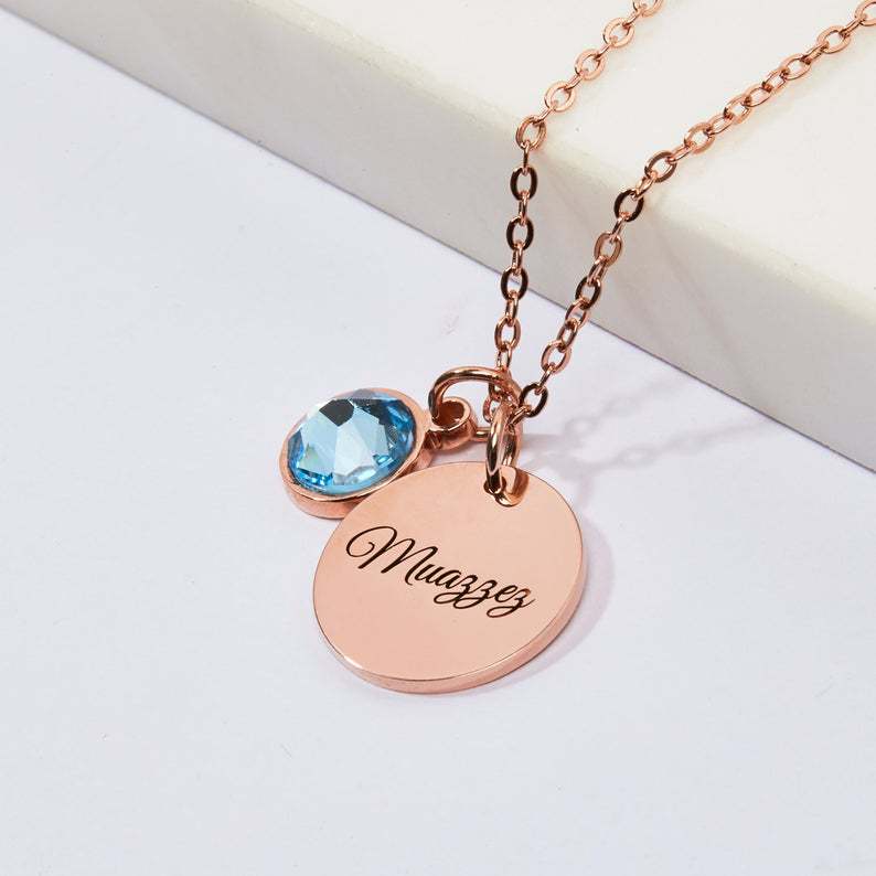 Personalized Birthstone Pendant Necklace for Women
