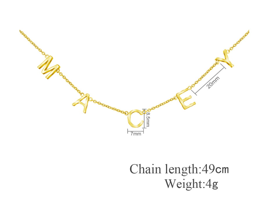 Personalized Gold Name Necklace 40 + 5cm for Unique Jewelry Lovers