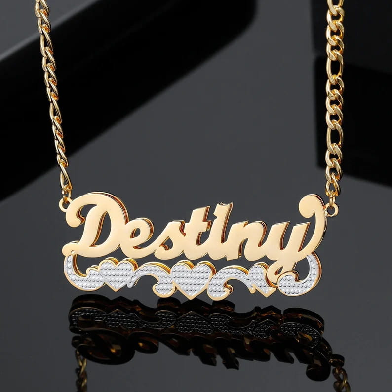 Gold Stainless Steel Personalized Name Necklace Jewelry